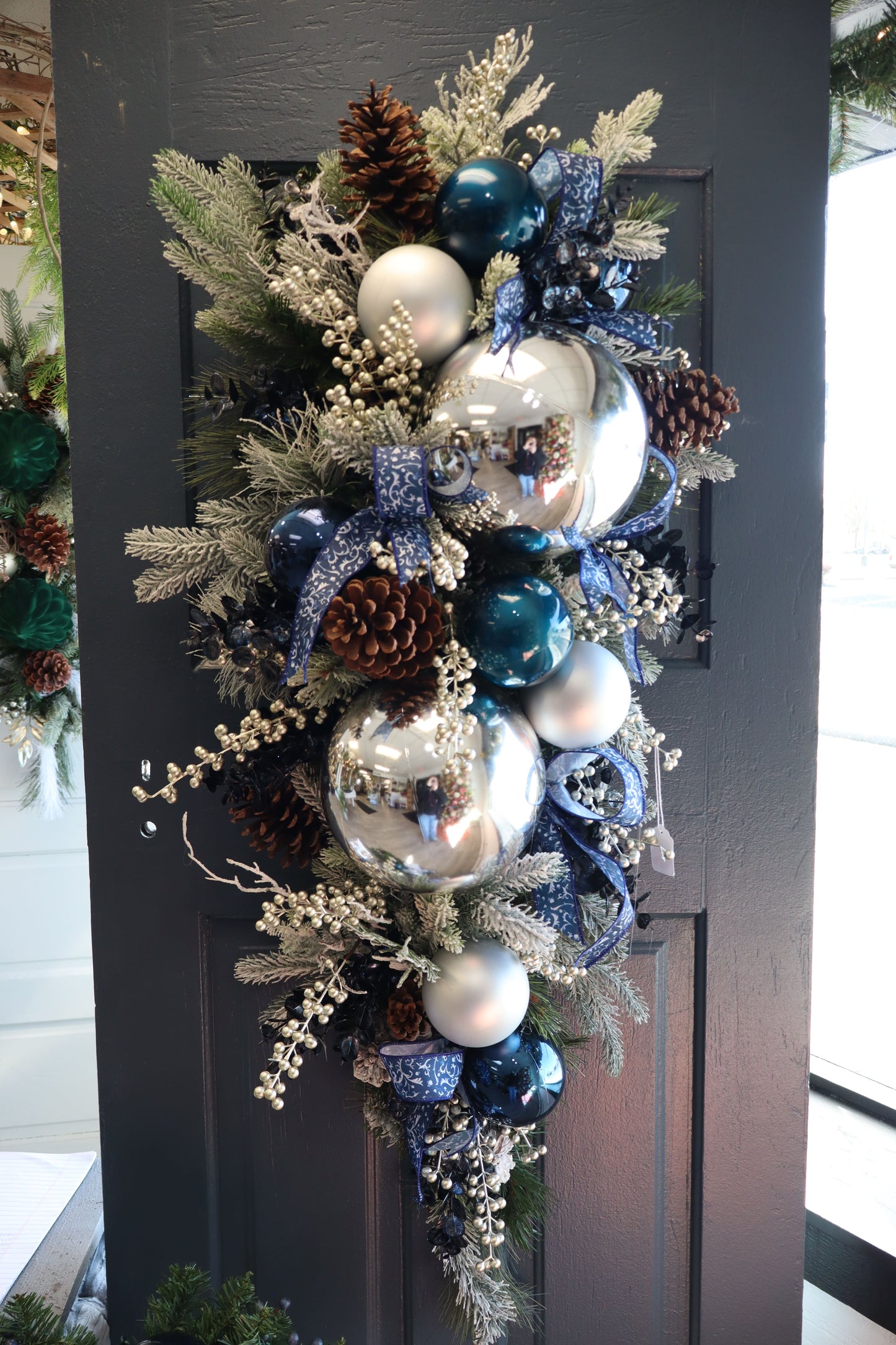 Blue & Silver with Pinecones