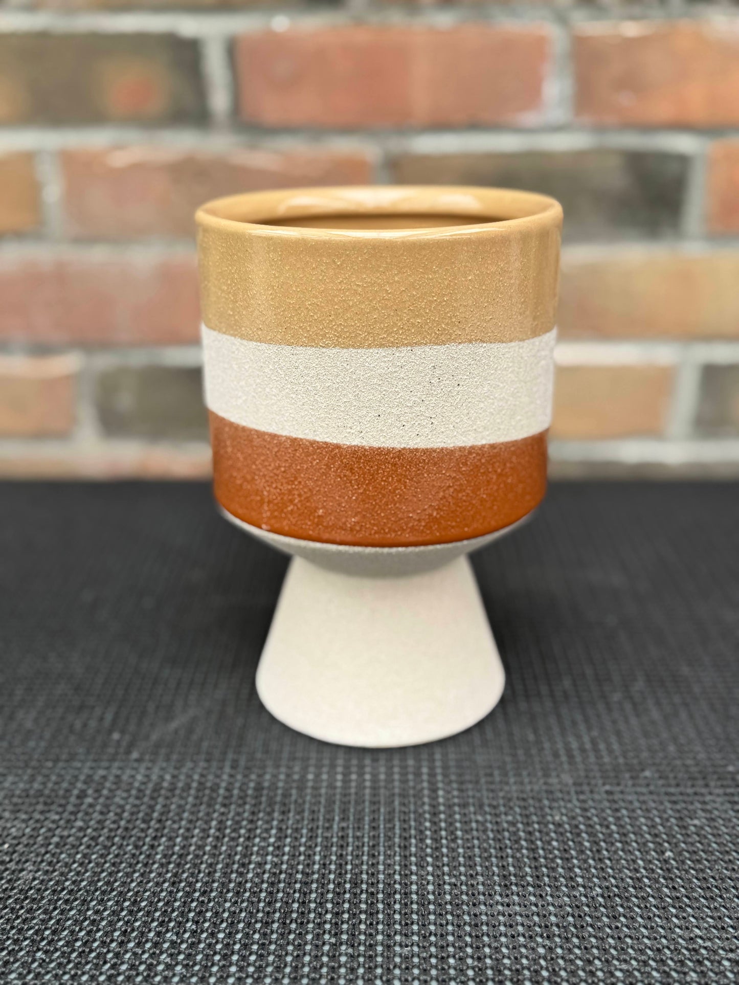 5" Mirage Pedestal Pot - Orange