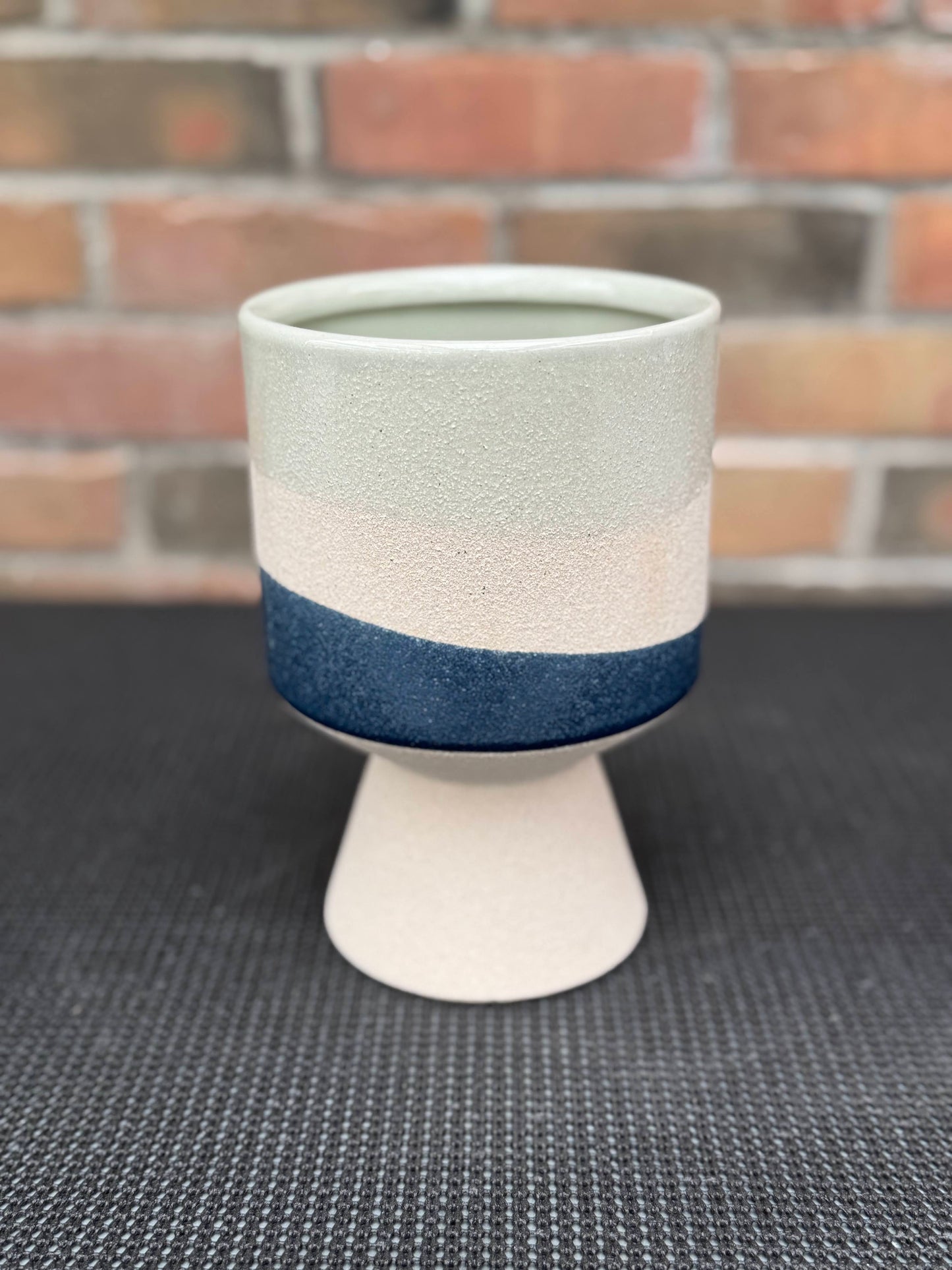 5" Mirage Pedestal Pot - Blue