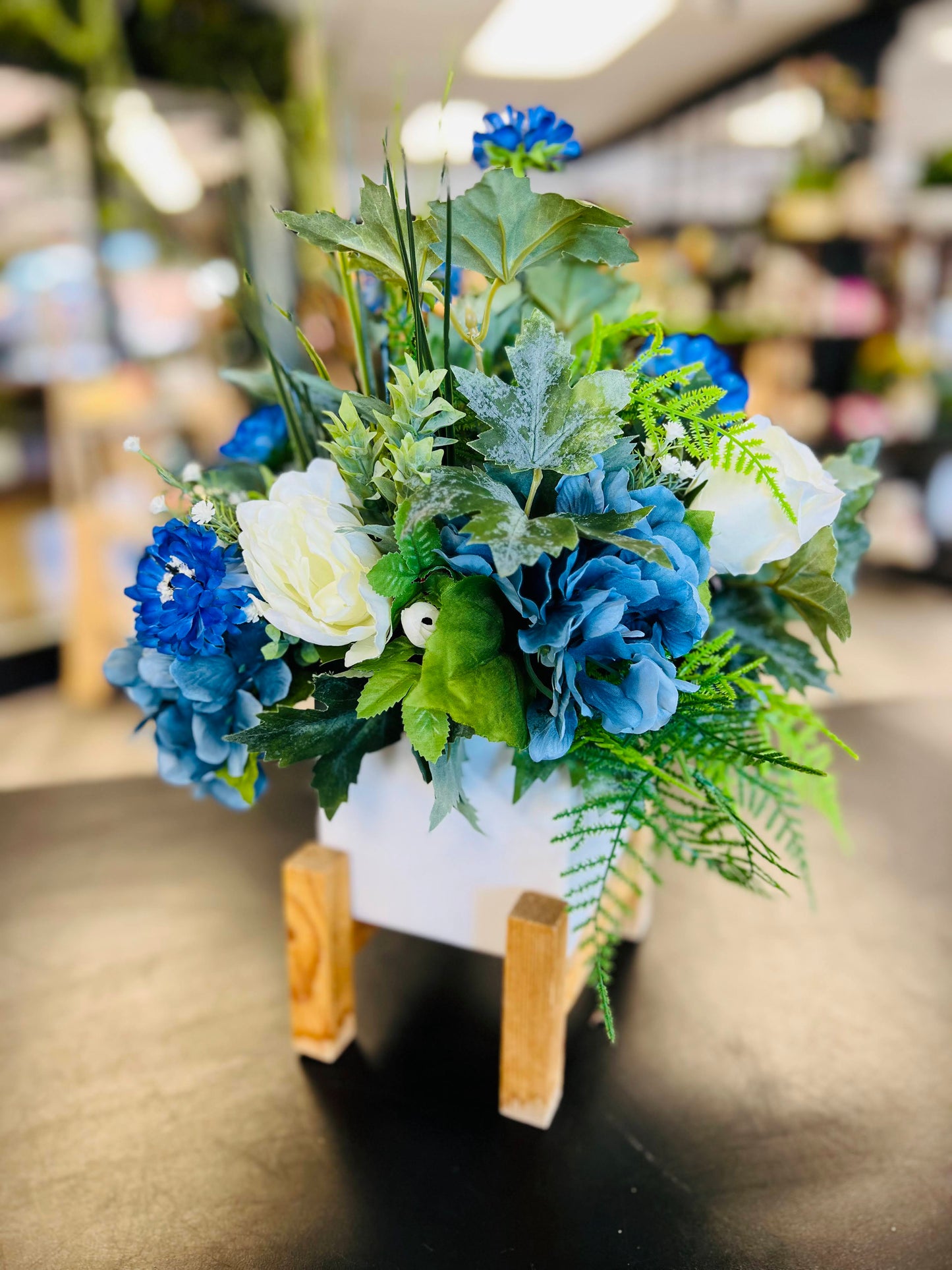 Blue & White Potted Arrangement