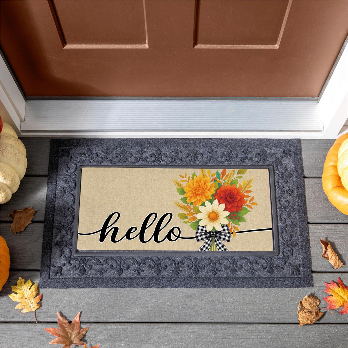 Hello Fall Bow Florals Sassafras Switch Mat