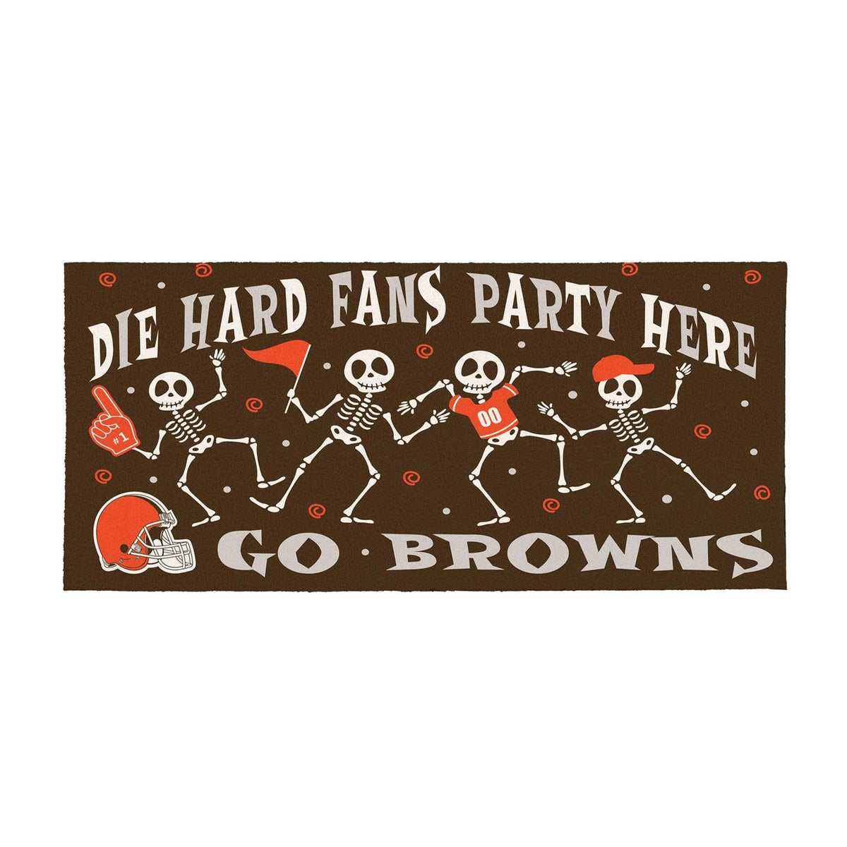 Cleveland Browns Flocked Coir Halloween Switch Mat