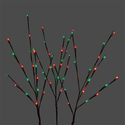 Red & Green LED Twigs - Set of 3