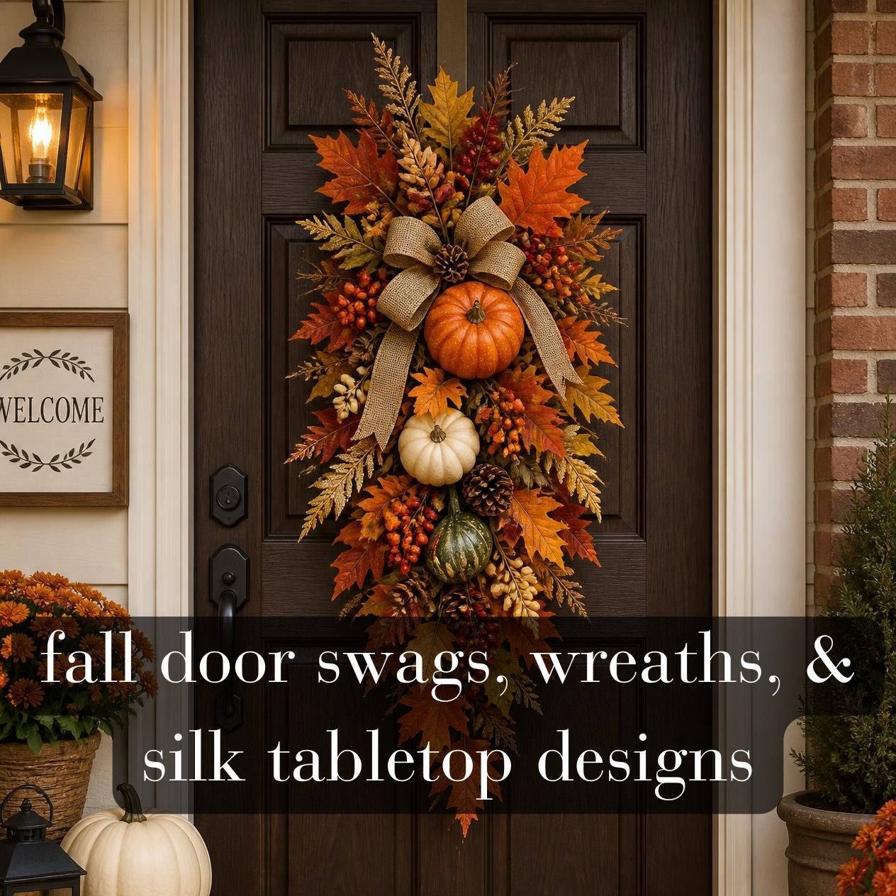 Fall Door Swags, Wreaths, & Silk Tabletop Designs