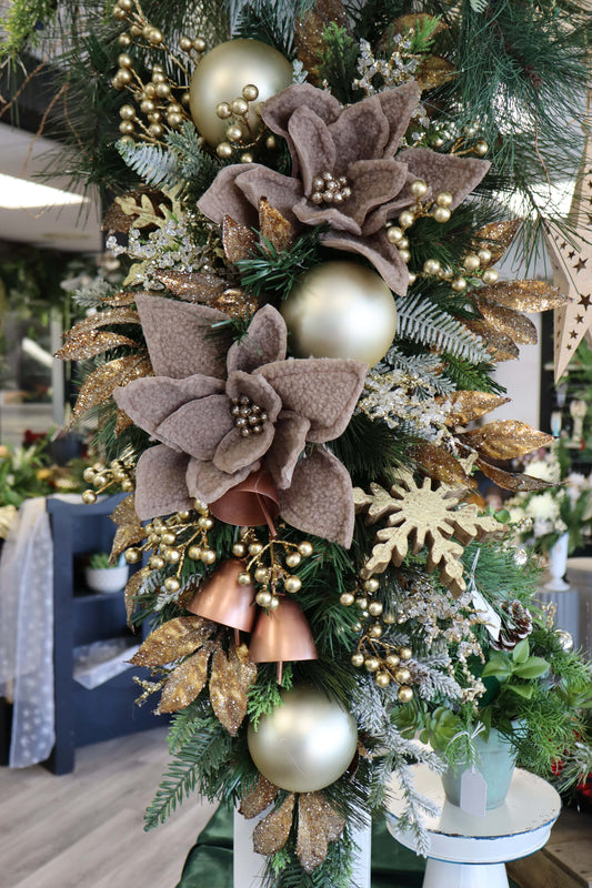 Gold & Copper with Poinsettias