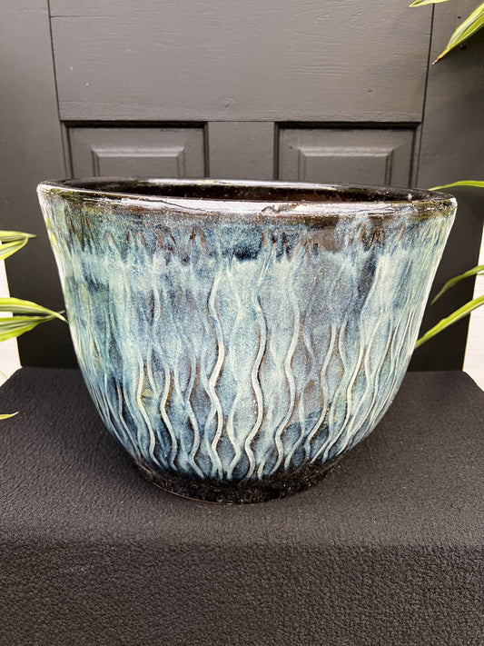 14.5" Oyster Blue Seaweed Toga Pot