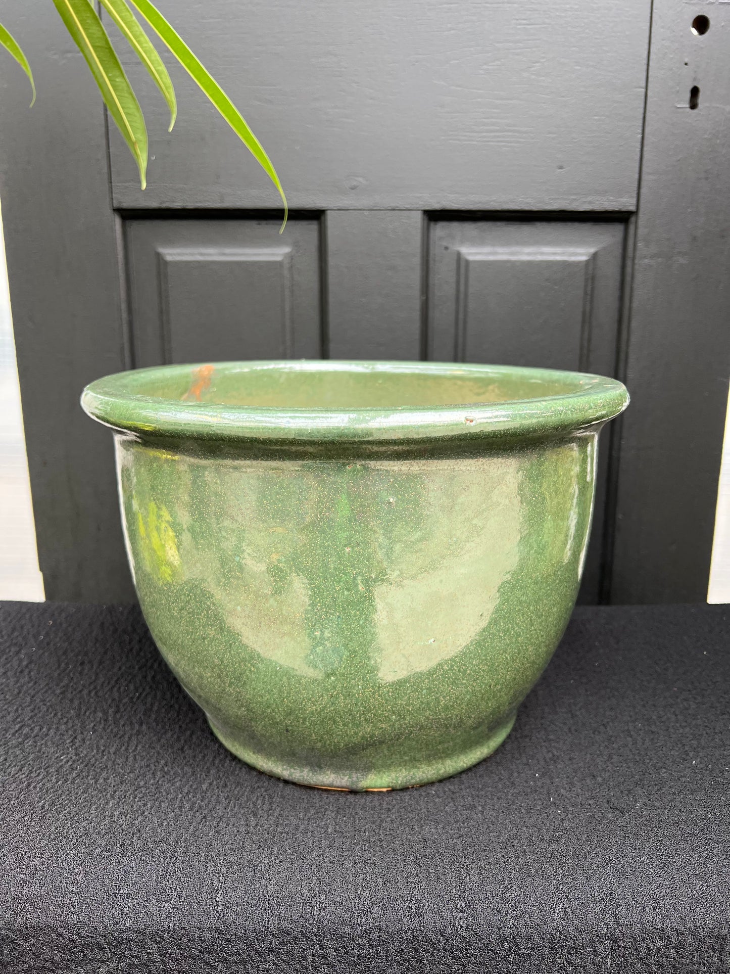 11.75" Metallic Green Malay Planter