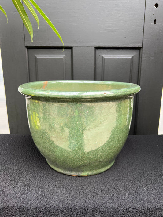 11.75" Metallic Green Malay Planter