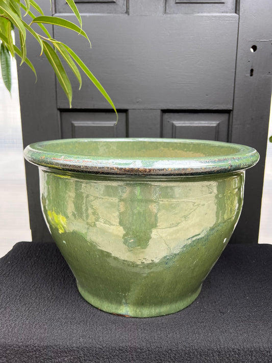 15" Metallic Green Malay Planter