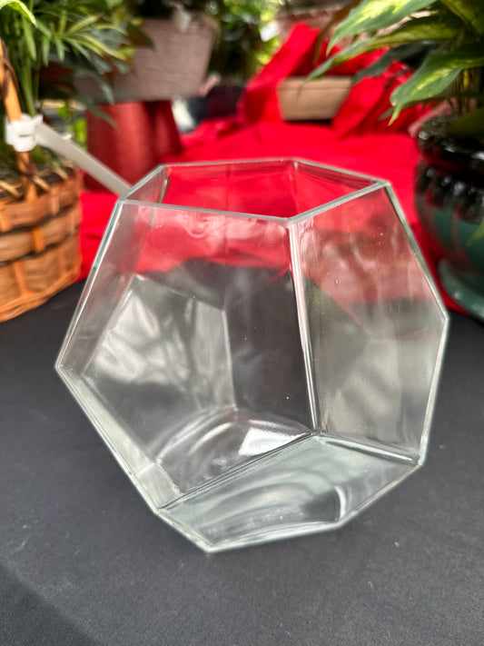 7" Geometric Glass Terrarium