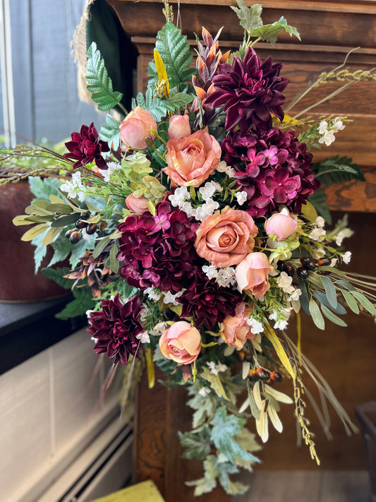 Purple, Pink, & White Flowers with Olives