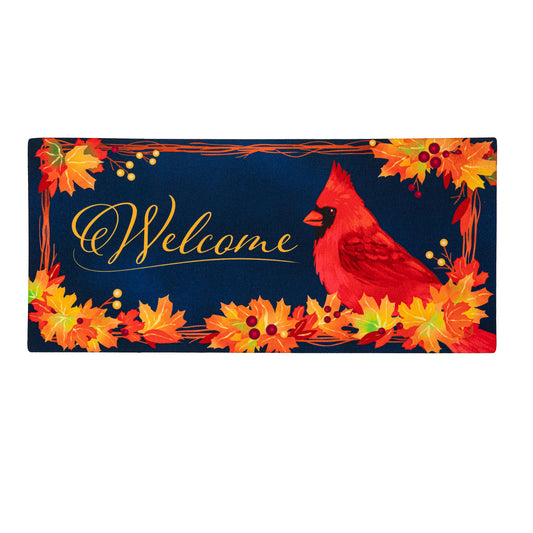 Fall Cardinal Wreath Sassafras Switch Mat