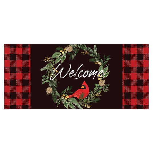 Welcoming Cardinal Wreath Sassafras Switch Mat