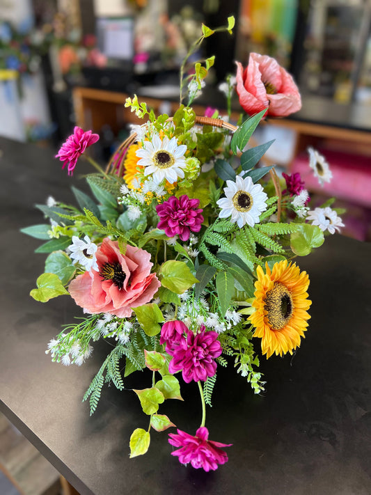 Sunflower, Daisy, & Poppy Basket