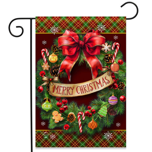 Adorned Wreath Garden Flag