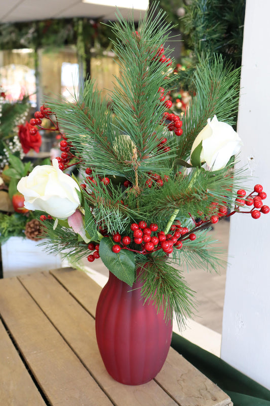 White Roses & Berries