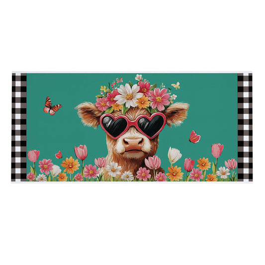 Floral Sunglasses Highland Cow Switch Mat