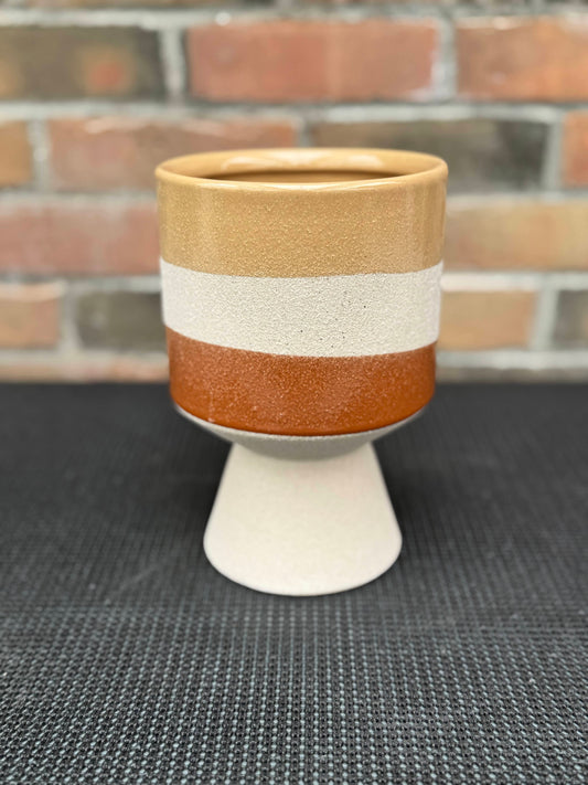 5" Mirage Pedestal Pot - Orange