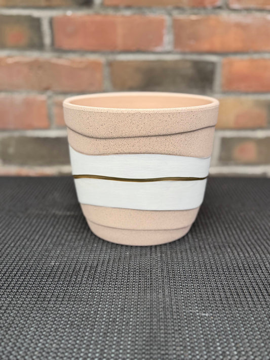 6" Organic Stripe Planter