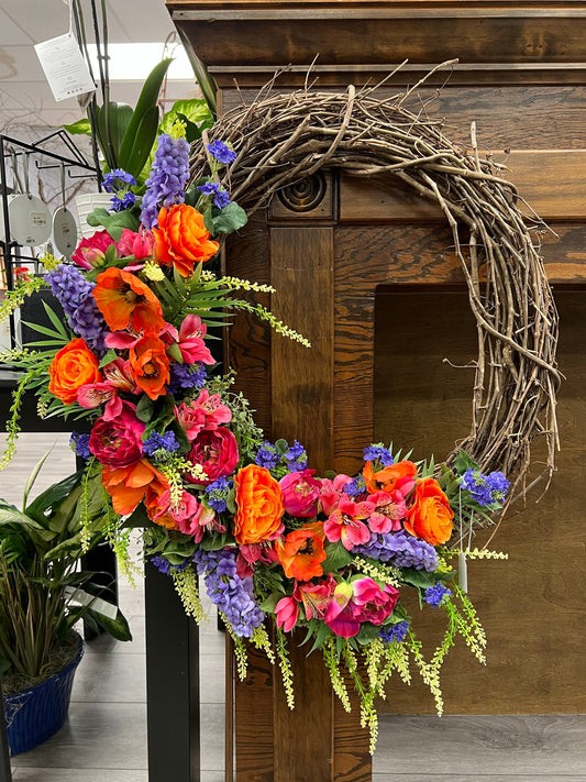 Purple, Orange, & Pink Wreath