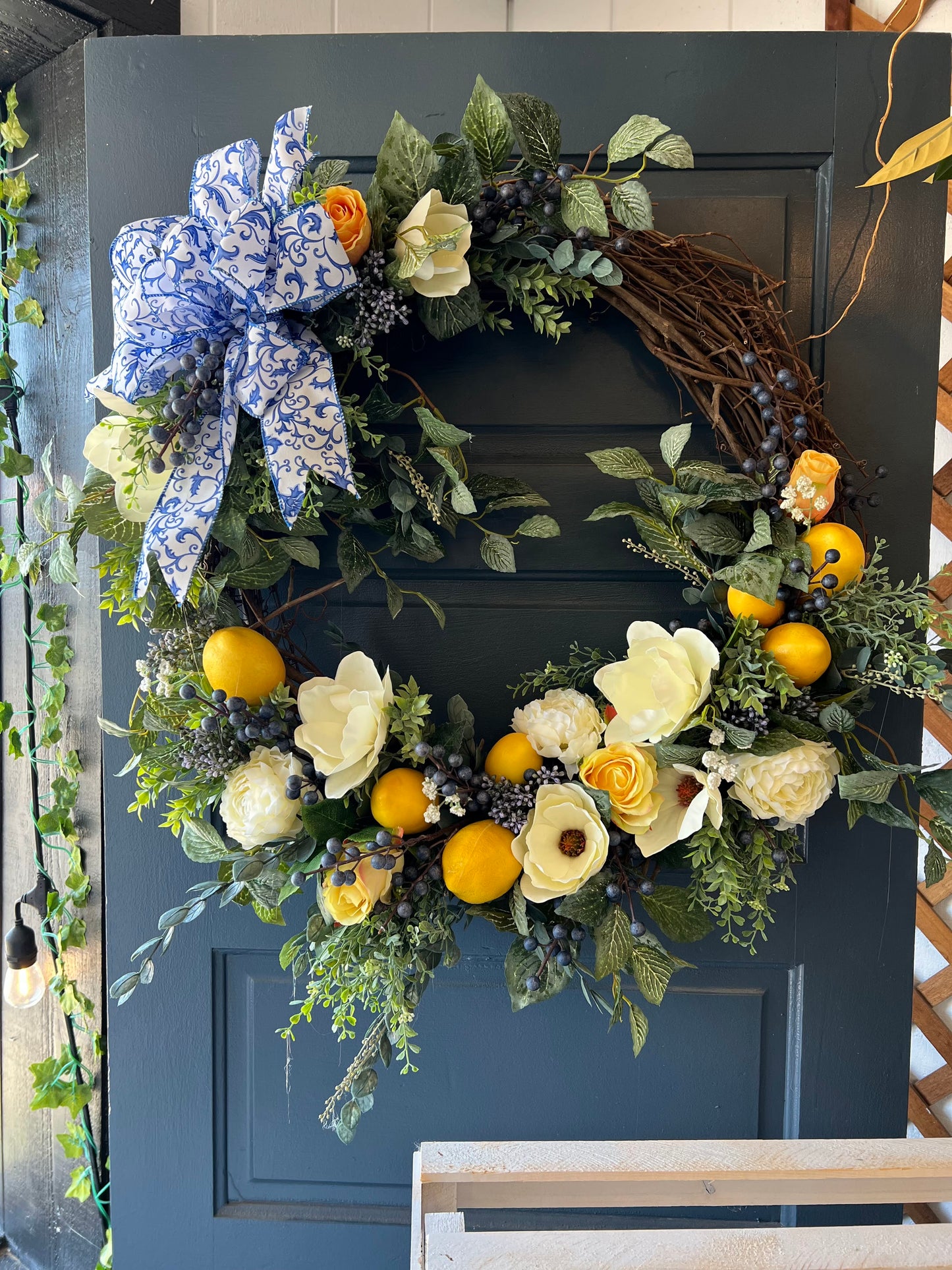 Lemon & Blueberries Wreath