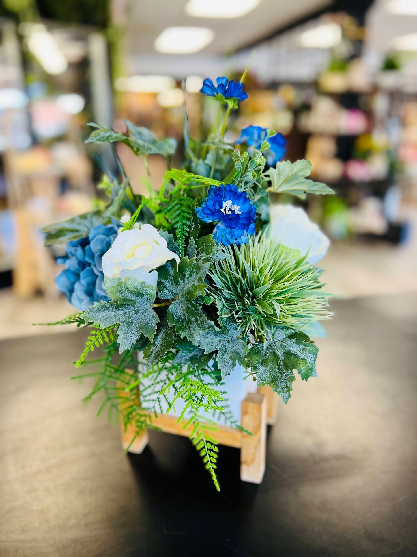 Blue & White Potted Arrangement