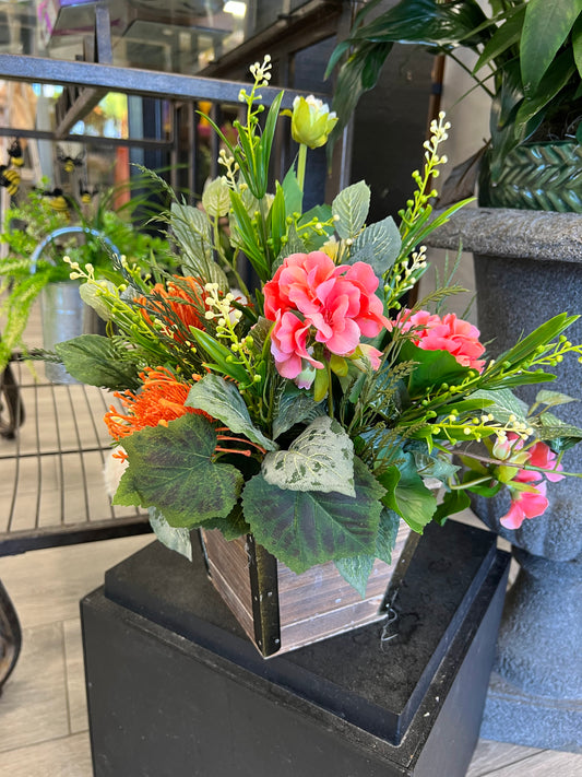 Pink & Orange Arrangement in Box