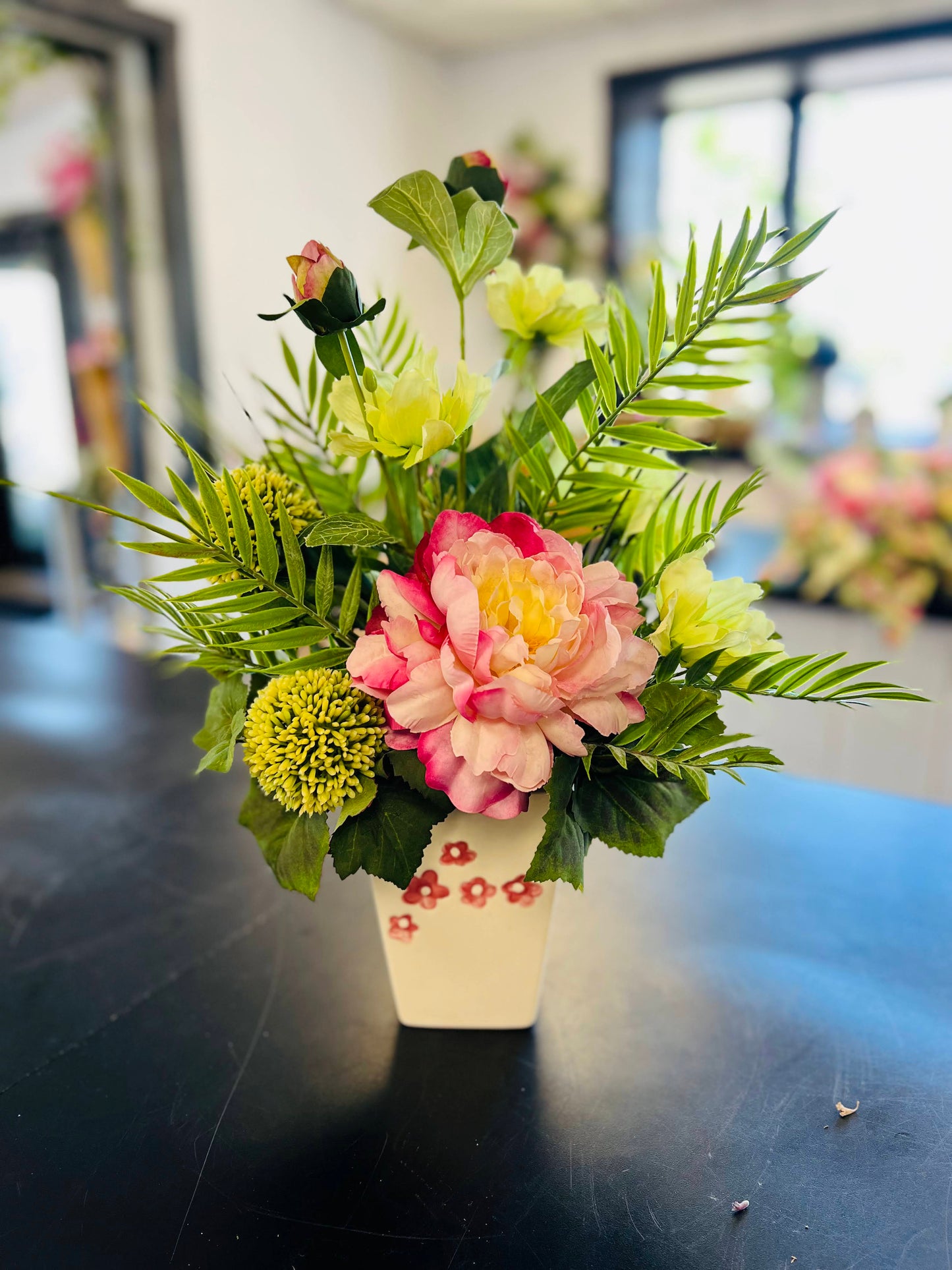 Pink & Yellow Table Arrangement