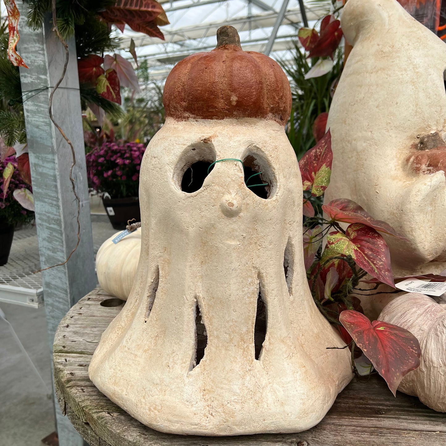 Ghost with Pumpkin on Head 21"