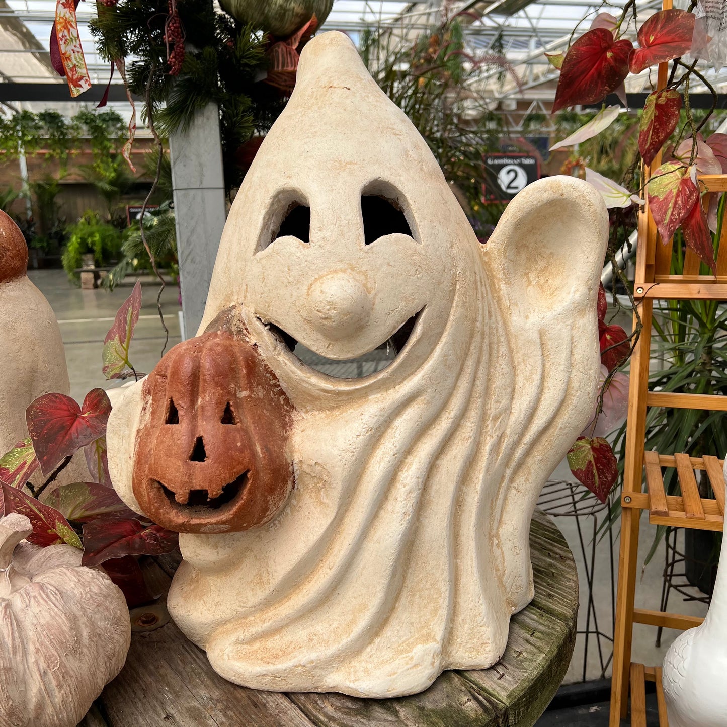 Large Ghost with Pumpkin 25.5"