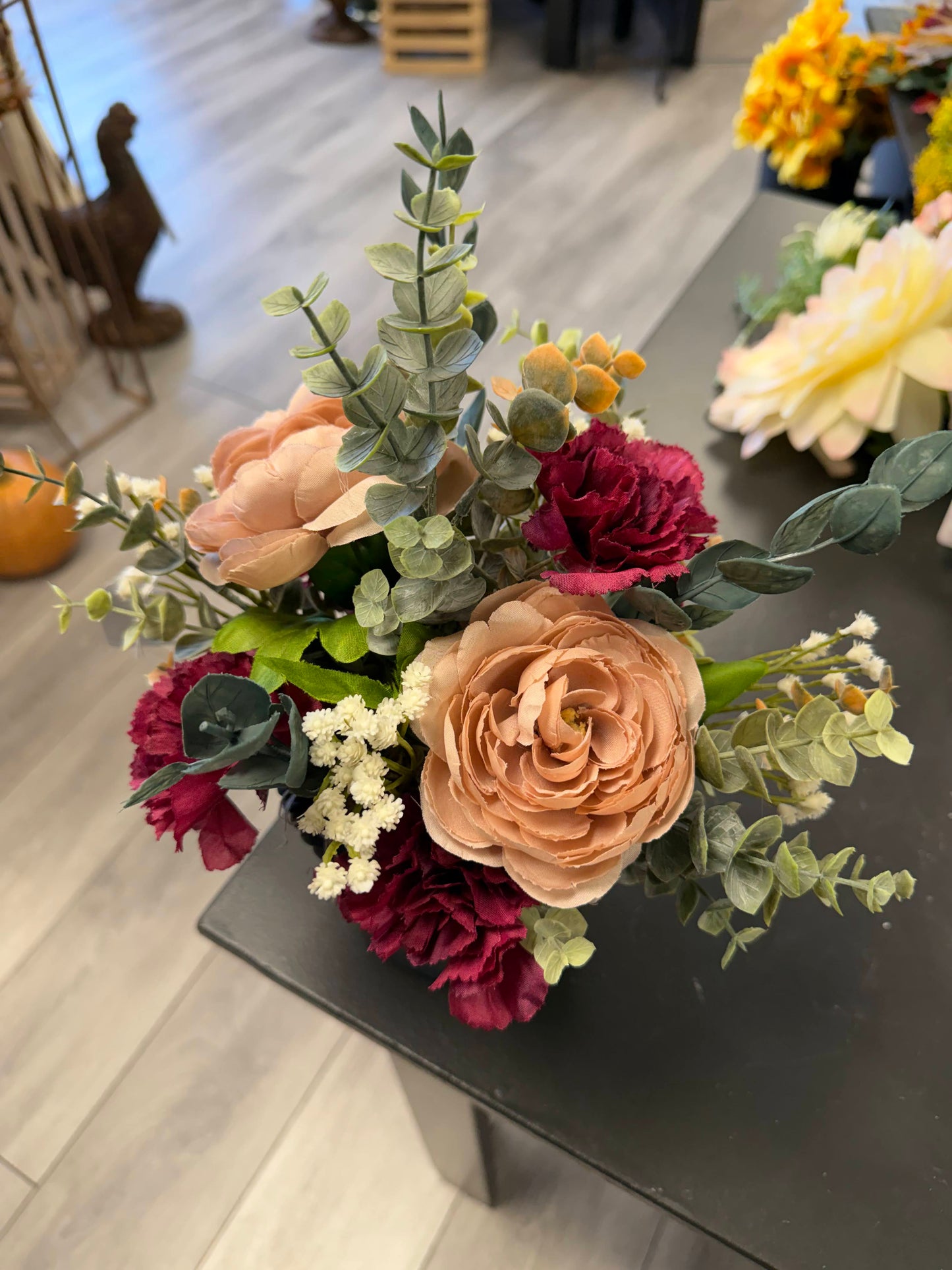 Eucalyptus & Flowers Potted Tabletop Design