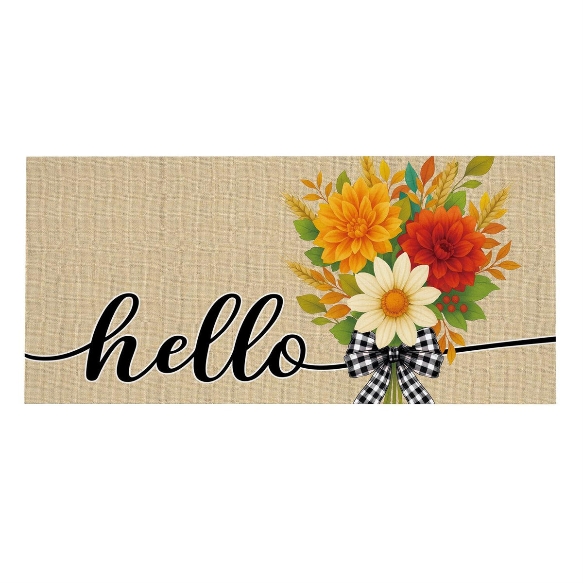 Hello Fall Bow Florals Sassafras Switch Mat
