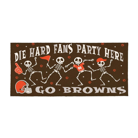 Cleveland Browns Flocked Coir Halloween Switch Mat