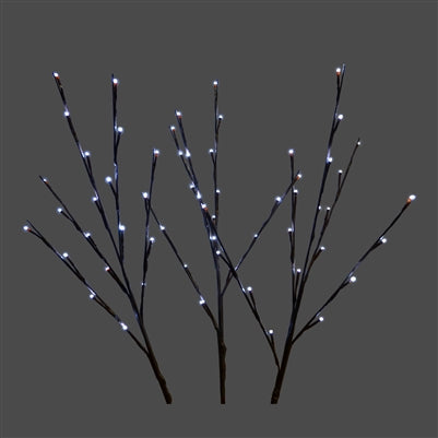 Pure White LED Twigs - Set of 3