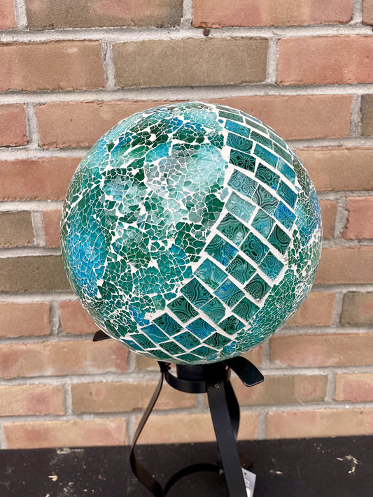 10" Blue Mosaic Gazing Ball